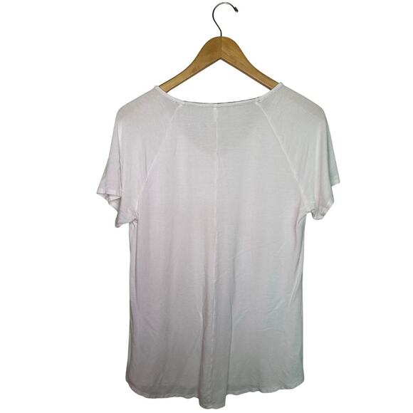 SOMA Women’s Soft Jersey Short Raglan Sleeve Tunic Tee Size S Bright White Top - Picture 6 of 7